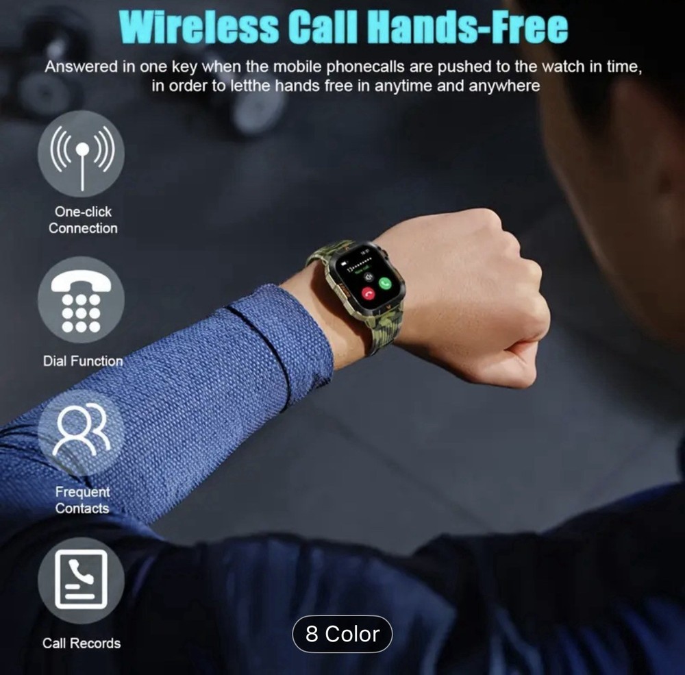 military smart watch with flashlight resistant and versatile