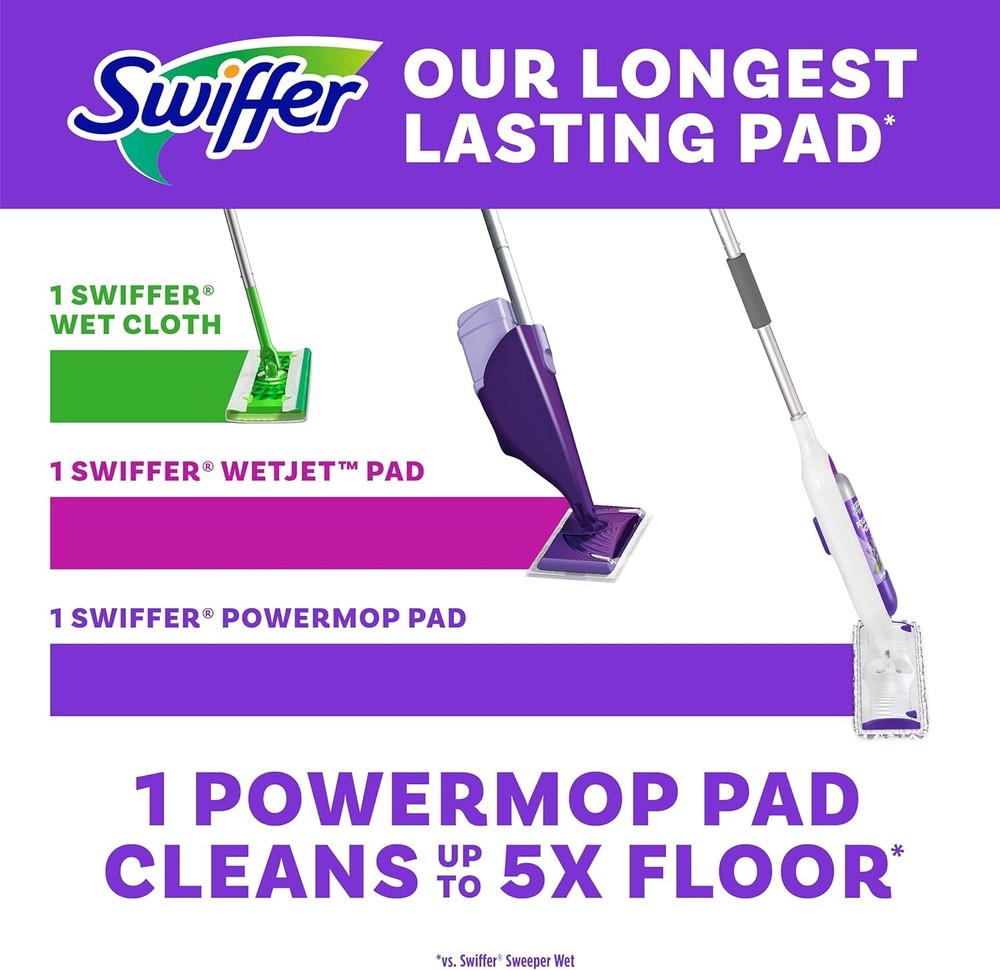 Swiffer PowerMop Multi-Surface Mopping Pad Refills, Made by Swiffer, for Floor C