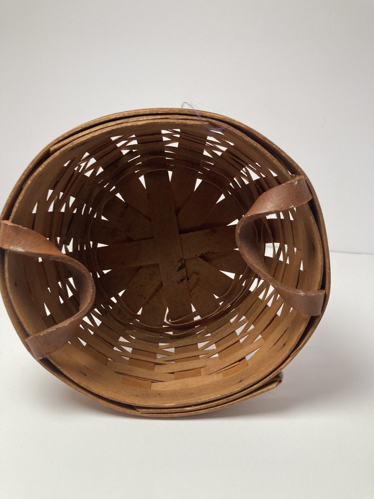 Longaberger Brown Round Shape Storage Basket With Double Handles