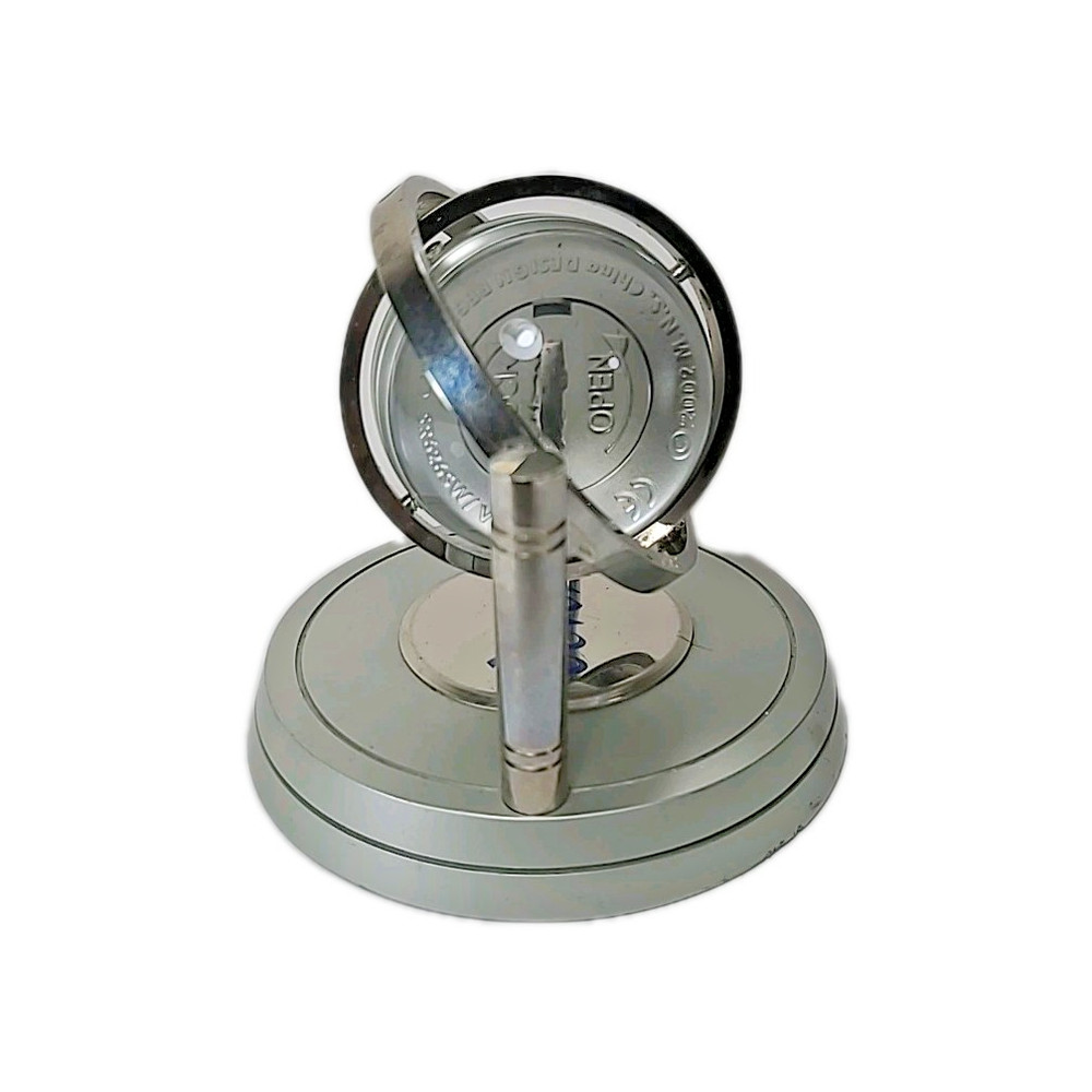 Devon Spinning Gyro Silver Tone Japan Movement Desk Table Clock Unique