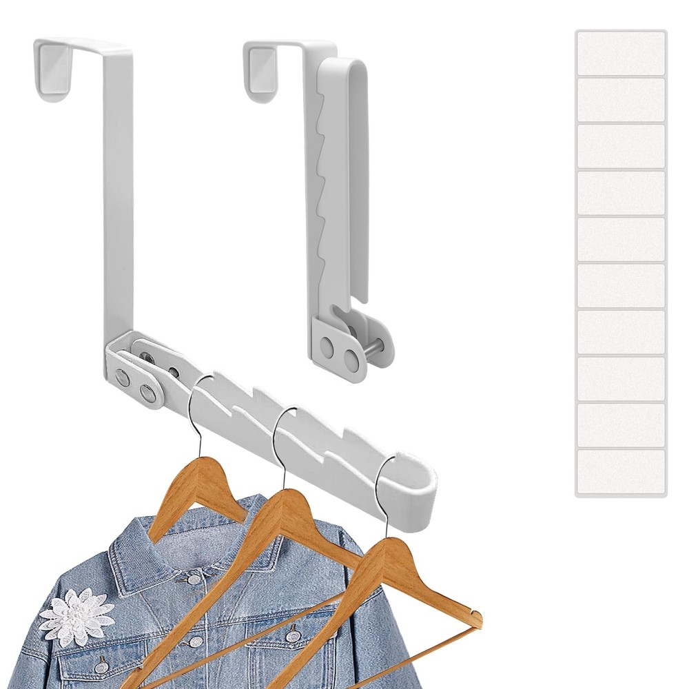 2 Pack Over The Door Drying Rack,Foldable Clothes Hanger Hook Organizer,Space...
