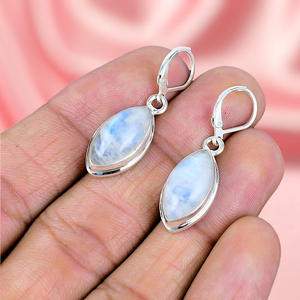 Natural Moonstone Earring 925 Sterling Silver Handmade Earring Silver Earring