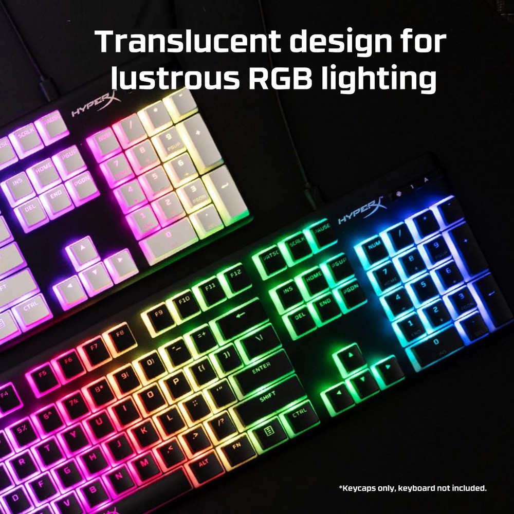 HyperX Pudding Keycaps - Double Shot PBT Keycap Set with Translucent Layer, for