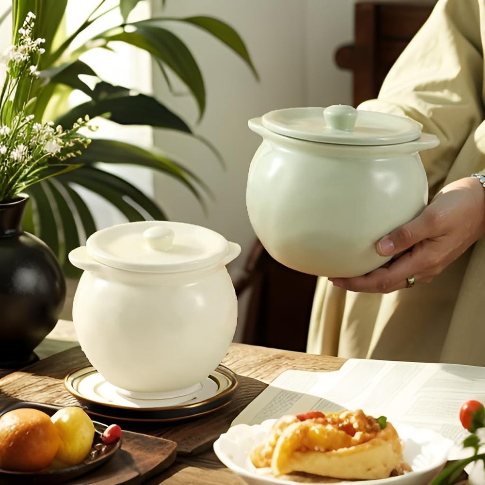 Ceramic Bacon Grease Container with Strainer 23oz Oil Can Storage for Kitchen