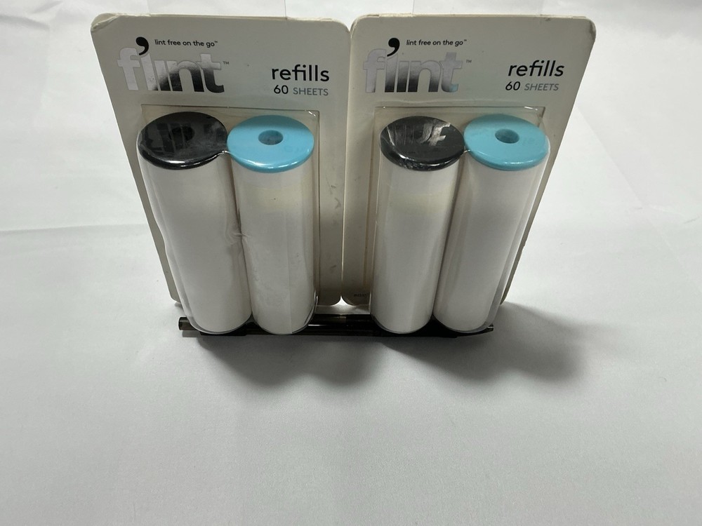 Flint Lint Roller Refills (2) 2-Pack Easy Peel, Extra Sticky, 120 Sheets
