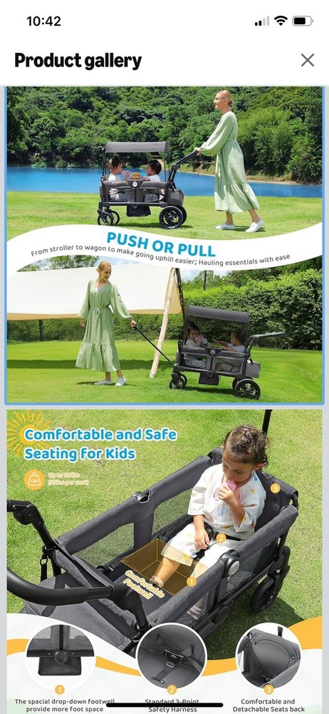 stroller wagon 2 seater With Canopy