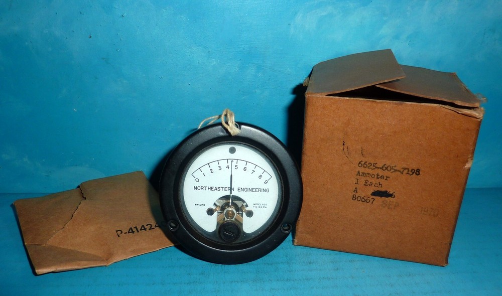 Northeastern Engineering Model ADD Ammeter Panel Meter 0-9 2 5/8in Sealed