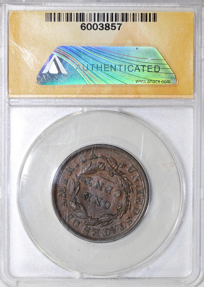 1833 1c N-1 Matron Head Large Cent ANACS VF 30