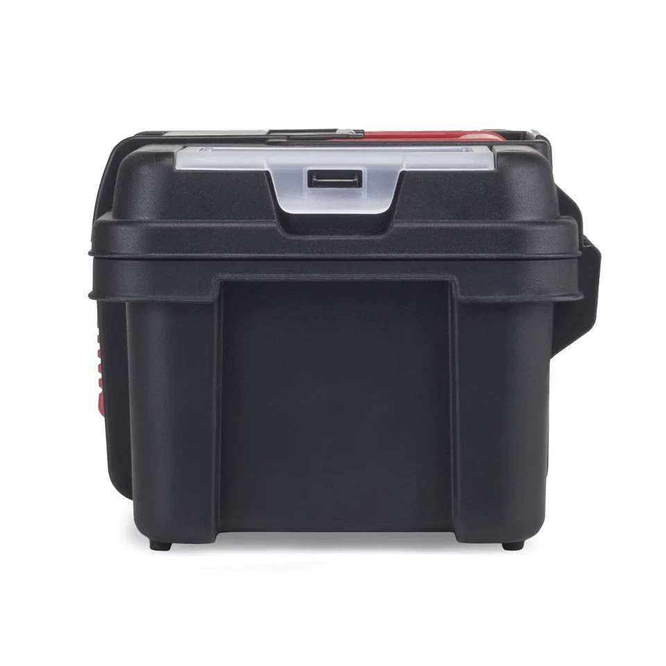 Hyper Tough 13-inch Tool Box, Plastic Tool and Hardware Storage, Black, 240191