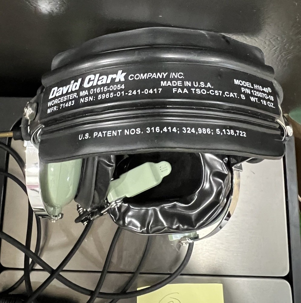 David Clark Model H10-40 Headset, Untested