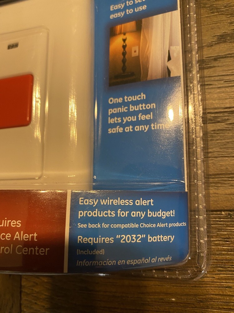 GE Clear Choice Wireless Alarm System Panic Button #45145