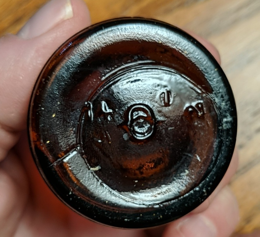 Vintage Amber Brown Squat Bottle