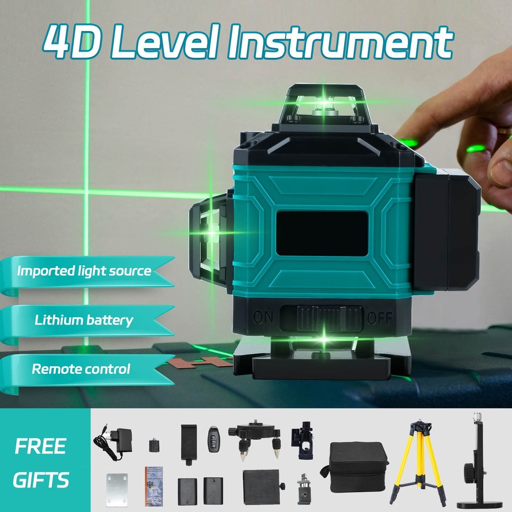 Outdoor Laser Level 16 Lines Self-Leveling German LD Light Source Rechargeable