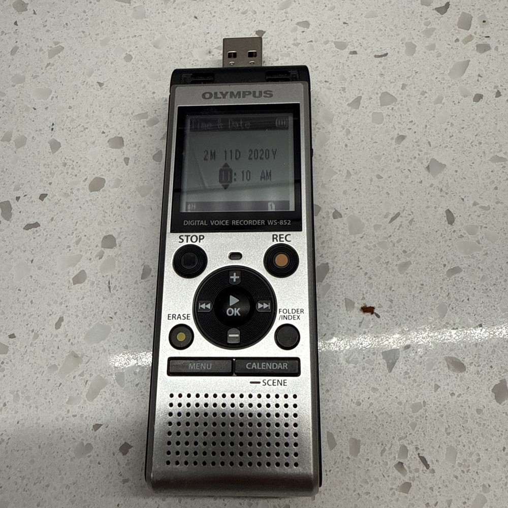 Olympus Digital Voice Recorder Multi Function Silver WS-852 4GB TESTED WORKS!