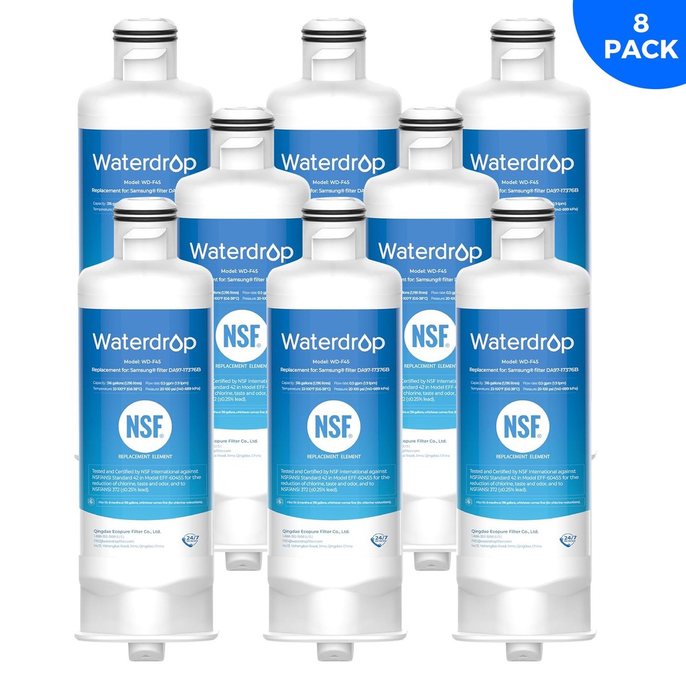 Waterdrop Refrigerator Water Filter, Replacement for Samsung® DA97-17376B 8 pack