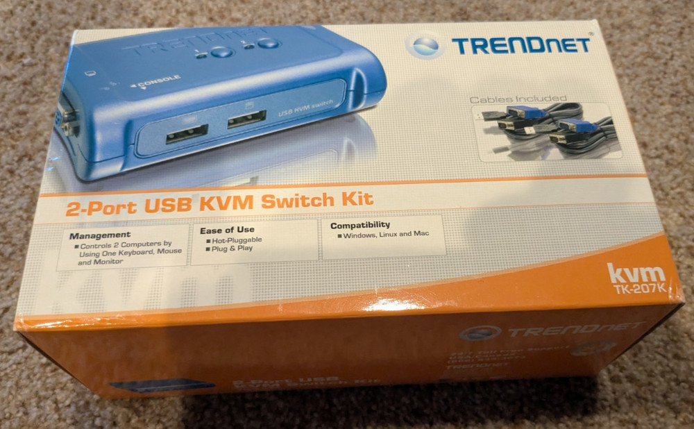 TRENDNET KVM TK-207K   2-port USB KVM Switch Kit