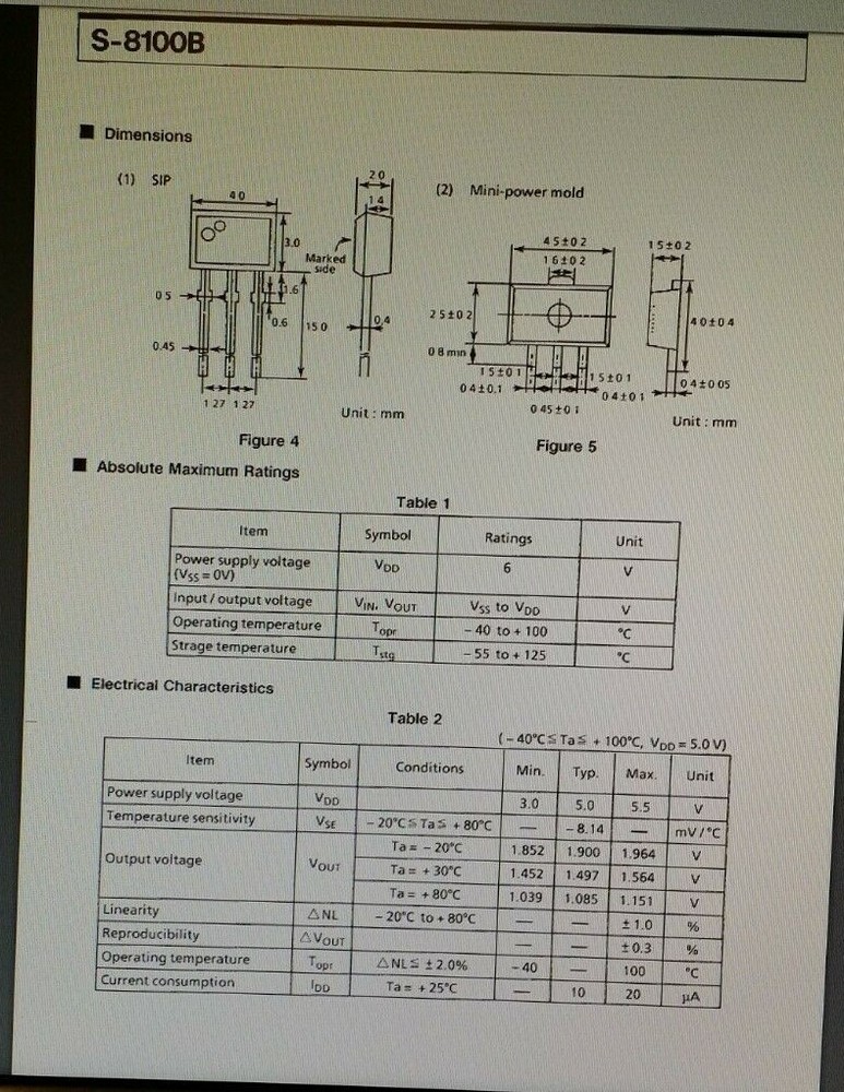 (10 PCS) S-8100B Seiko Instruments, CMOS TEMPERATURE SENSOR CONTROLLER TO-92