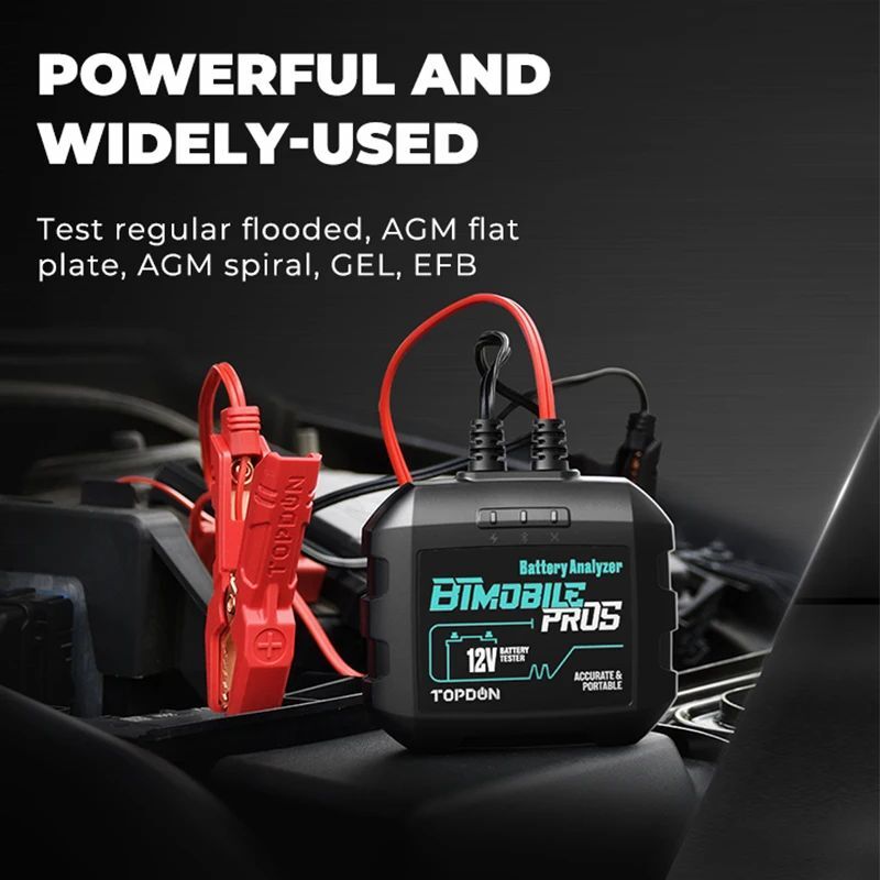 TOPDON BTMobile Pros Bluetooth Car Battery Analyzer 2000 CCA iOS Android App