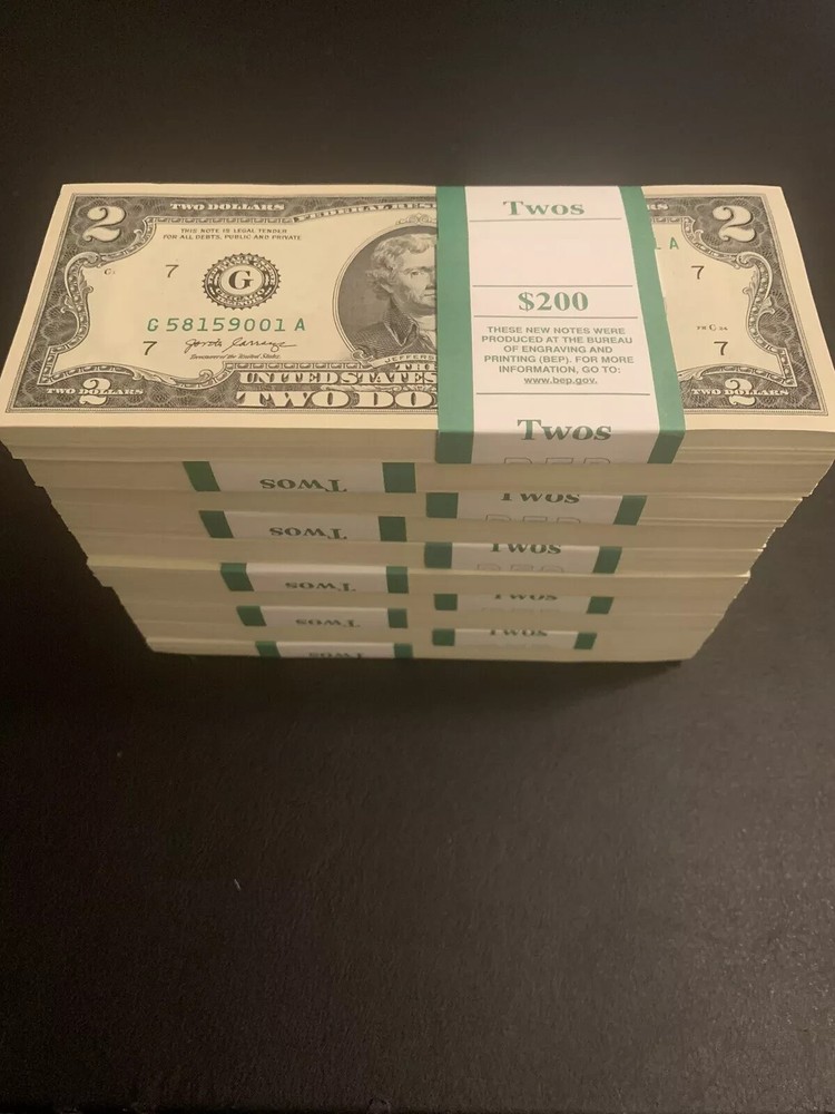 10 ($2) TWO DOLLAR BILLS UNCIRCULATED SEQUENTIAL - BUY MORE, SAVE MORE!