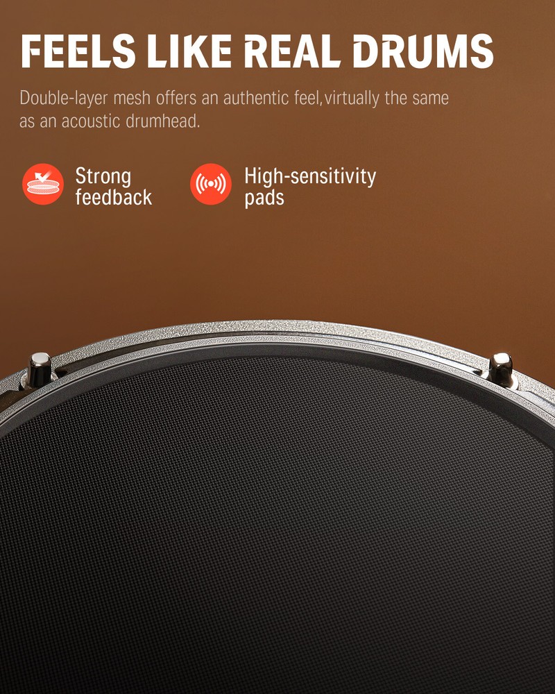Donner DED-80 Electric Drum Set With Headphone Throne Online Lessons | Gray