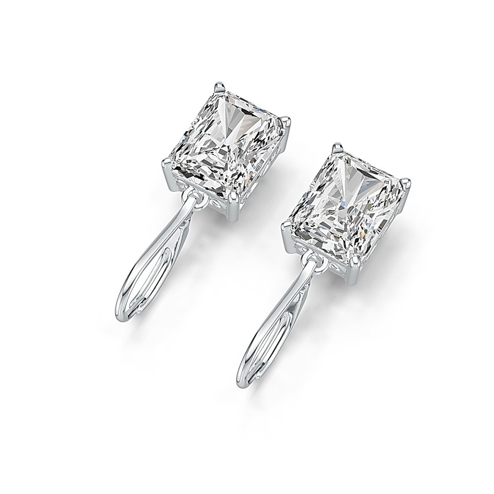 Sterling Silver Semi Mount Earrings Setting Emerald OCT 10X8mm