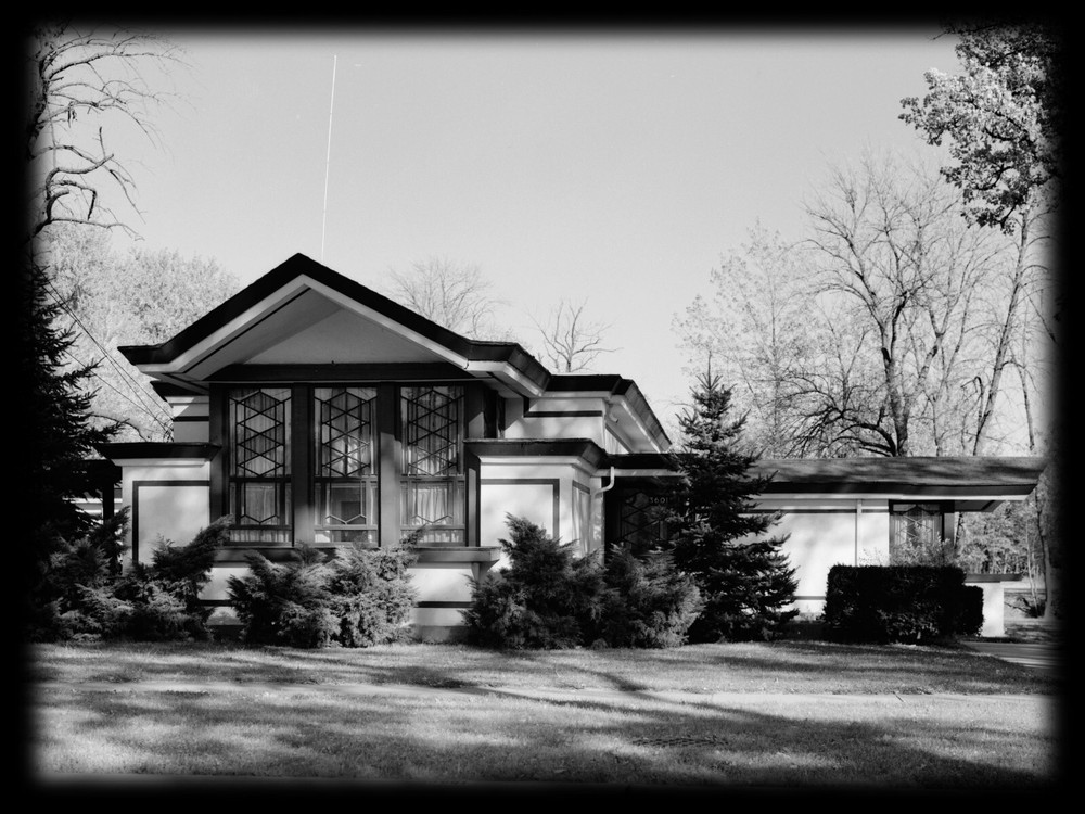 Prarie Style small house, architectural drawings, open floor plan, printed plans