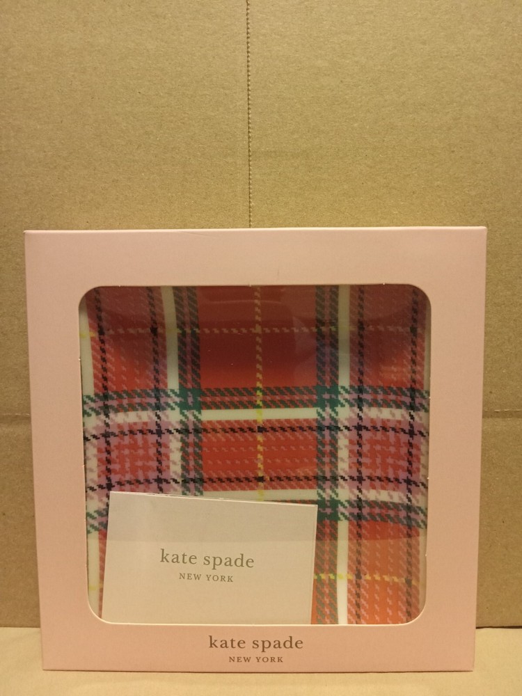 Kate Spade Christmas Plaid Square Tray.