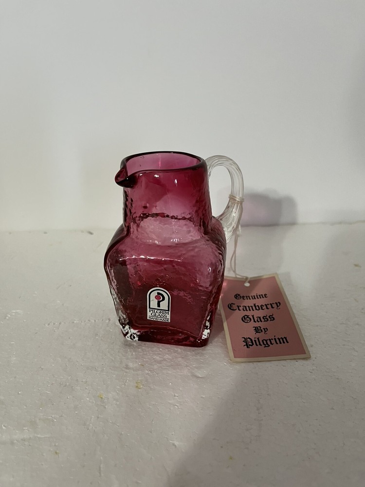Pilgrim Cranberry Glass Pitcher/Creamer
