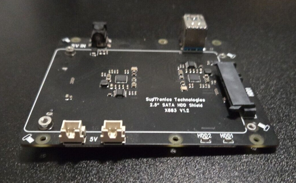 X883 V1.2 2.5" SATA RAID Storage Shield for Pi 4 - Perfect Working Condition
