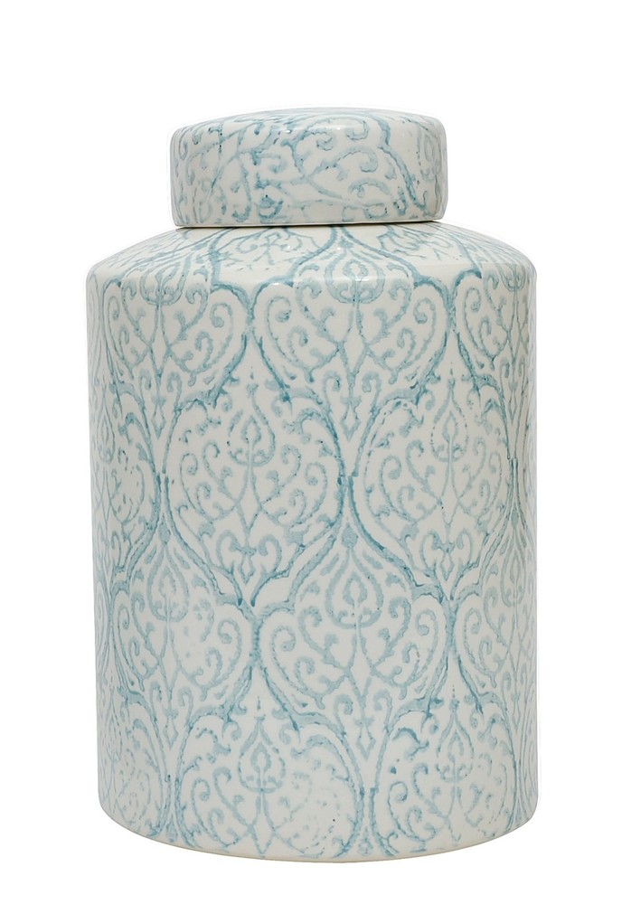 Blue & White Decorative Ginger Jar with Lid