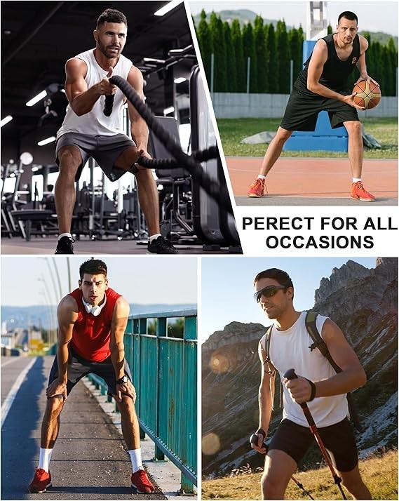 Men's 2 Pack Sleeveless Compression Shirt, Athletic Workout Tank Top