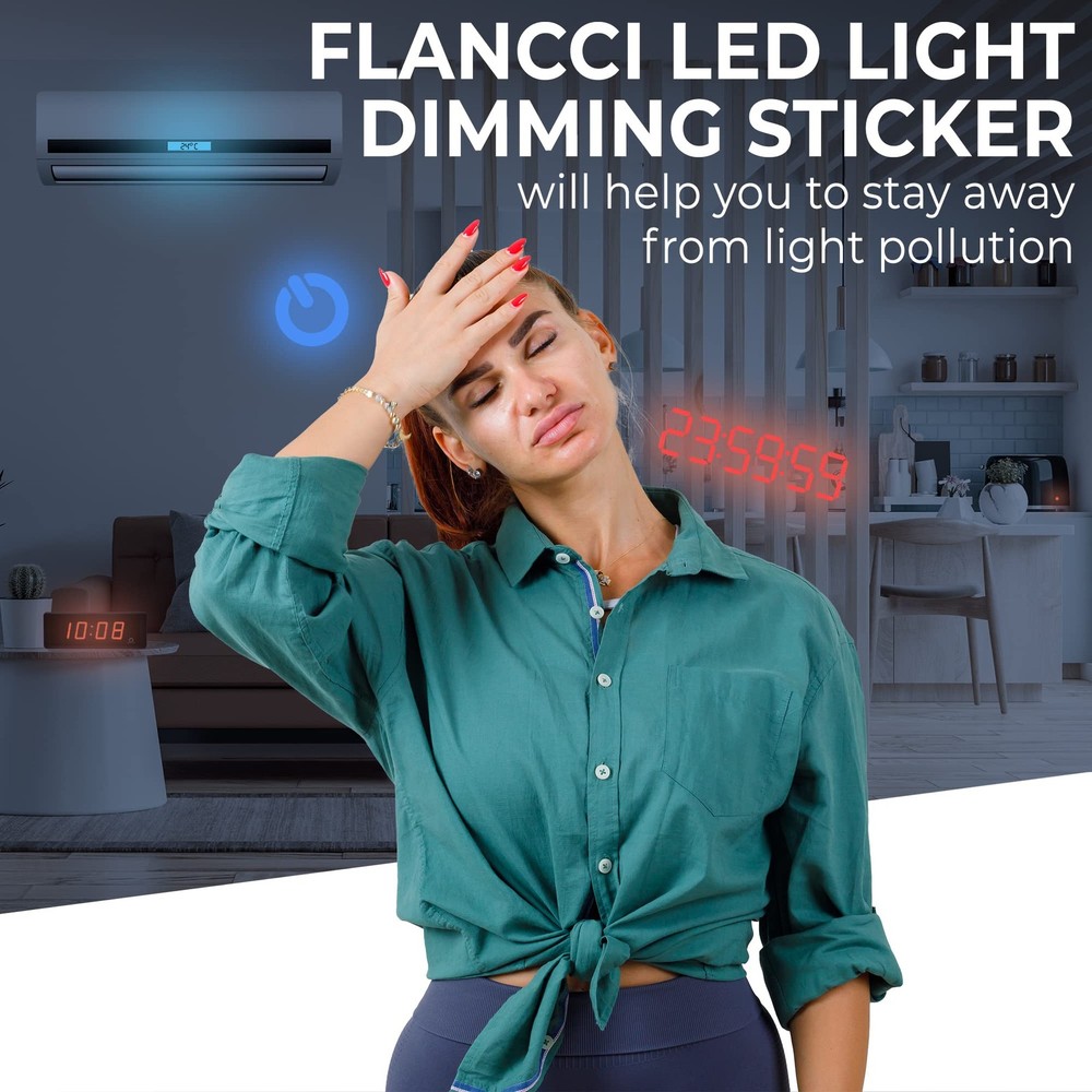 FLANCCI LED Light Blocking Stickers, Dimming 2 Sheets 80%, Black