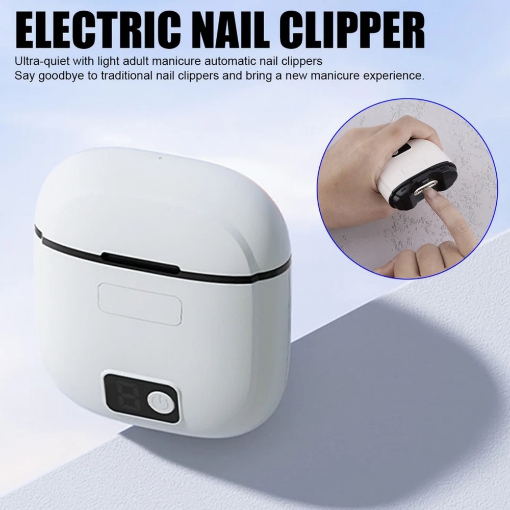 Electric Automatic Nail Clipper Grinder with 3 Speed Settings & Digital Display