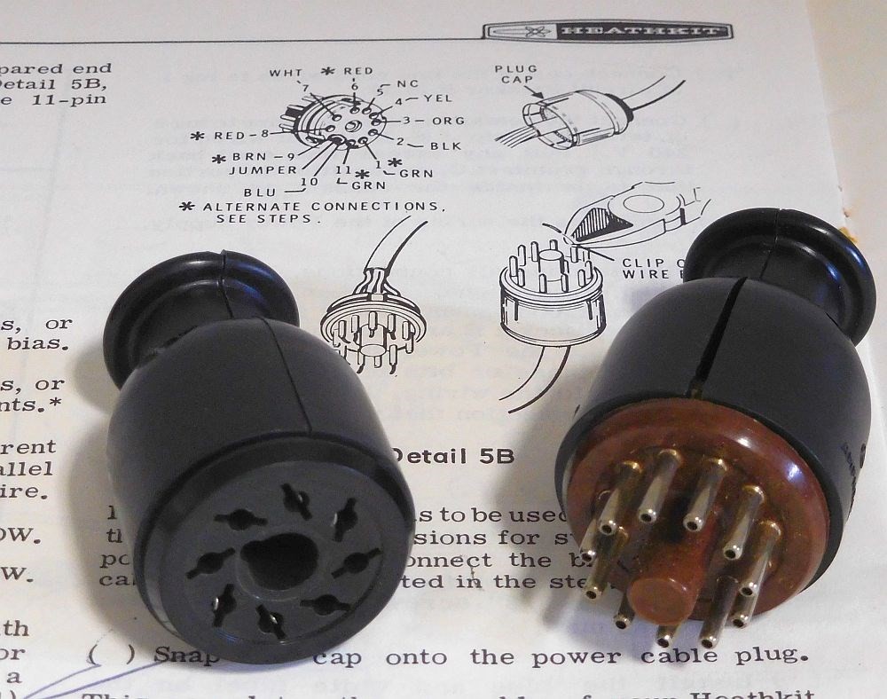 NEW 8 & 11 PIN CONNECTORS FOR HEATHKIT HW TRANSCEIVER