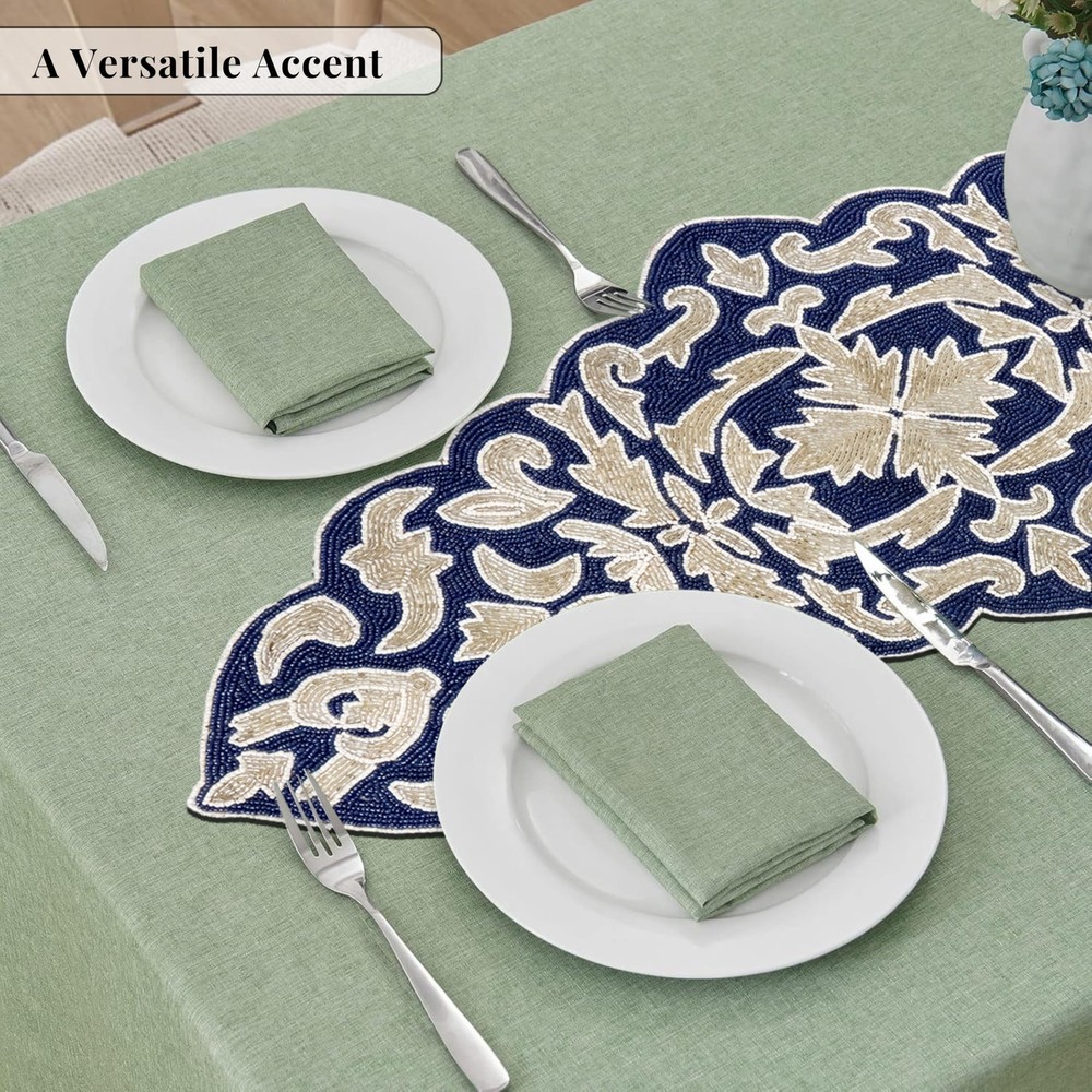 Decorative Beaded Table Runner – Glass Beads & Polyester Luxury Table Runner ...
