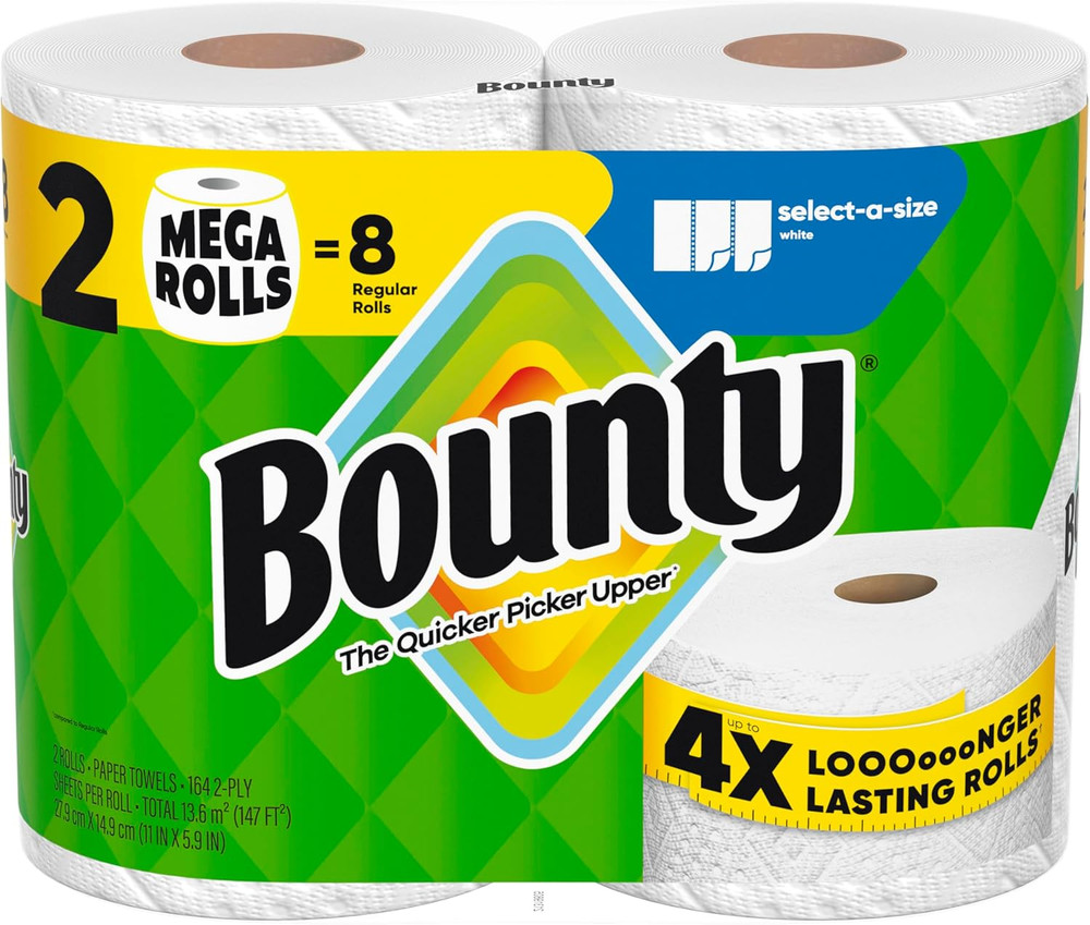 Select-A-Size Paper Towels, White, 2 Mega Rolls = 8 Regular Rolls