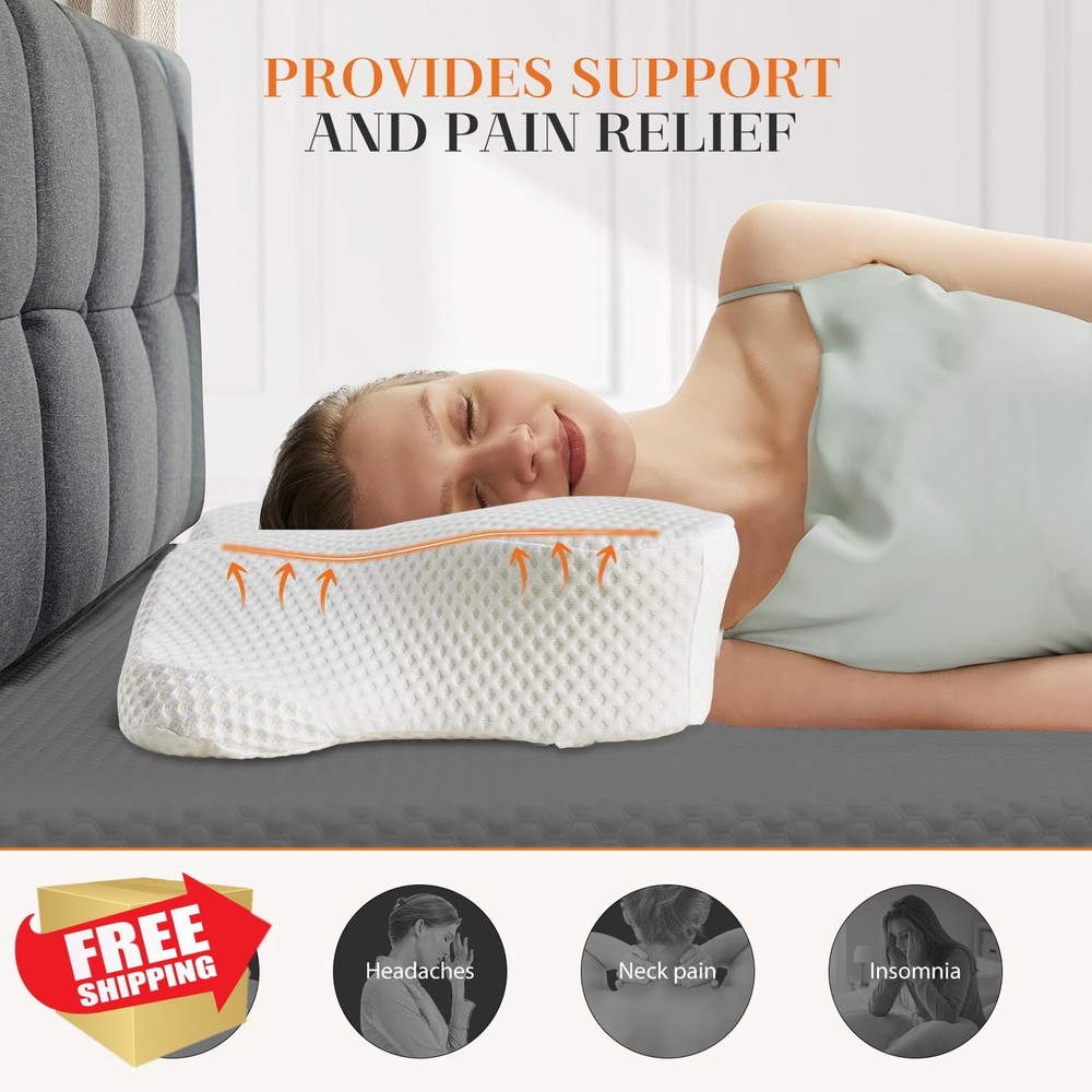 OLIXIS Cervical Neck Pillow Memory Foam Sleeping Orthopedic