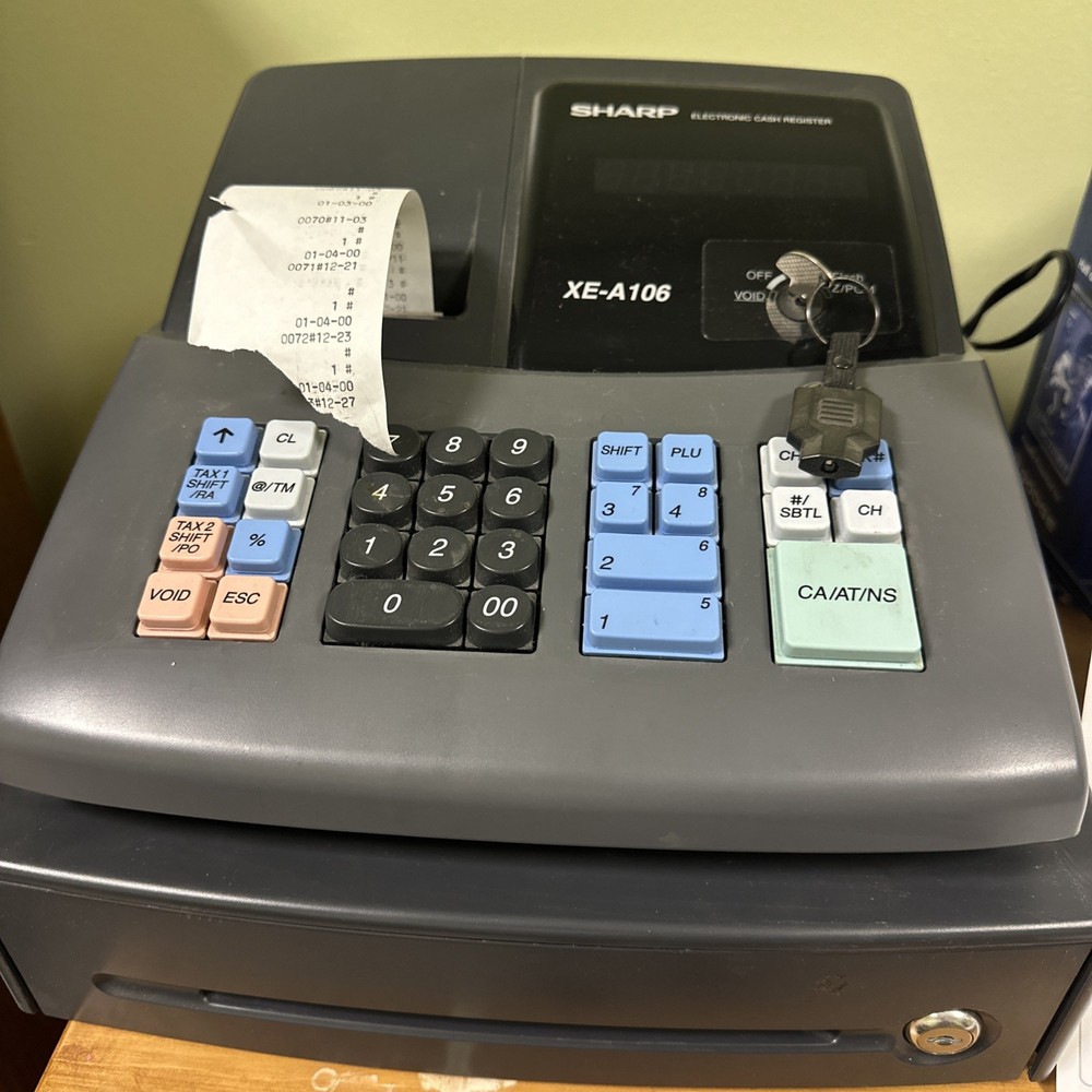 Sharp XE-A106 Electronic Cash Register Black/Gray