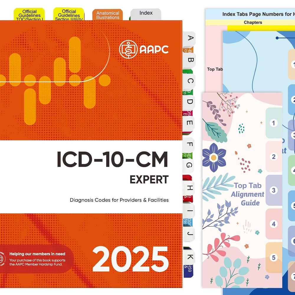 Index Tabs for ICD-10-CM 2025 AAPC Version, Complete Book Set with...