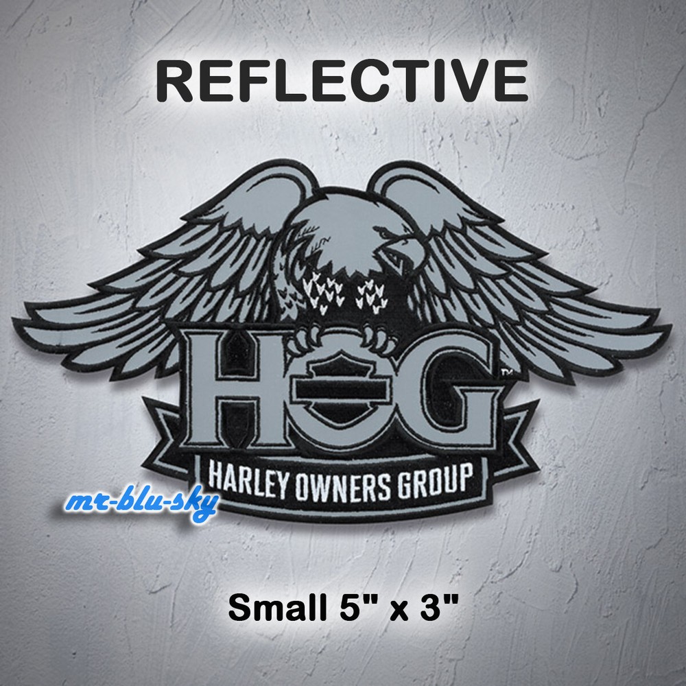 Small Reflective Eagle Patch ~ Harley Davidson Owners Group H.O.G.