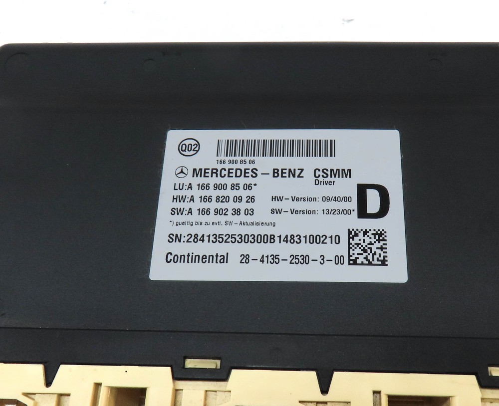2015 MERCEDES ML350 (W166) FRONT LEFT DRIVER SEAT CONTROL MODULE