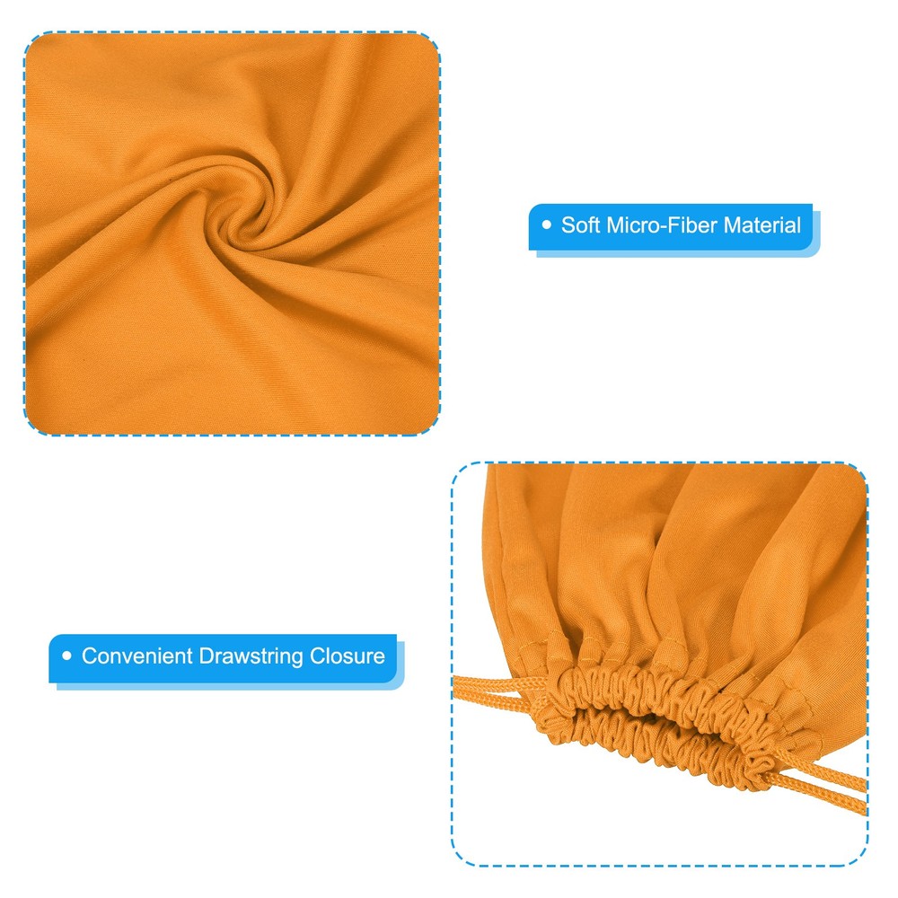 Ski Goggle Bag, 3 Pack Microfiber Snow Goggles Case Sleeve, Orange