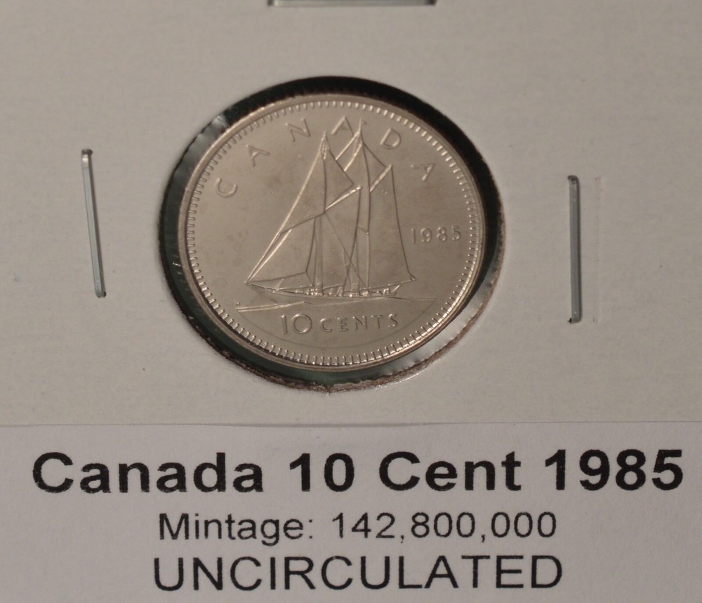 1985 Canada Ten Cents  - UNCIRCULATED - From Mint Roll🇨🇦🇨🇦
