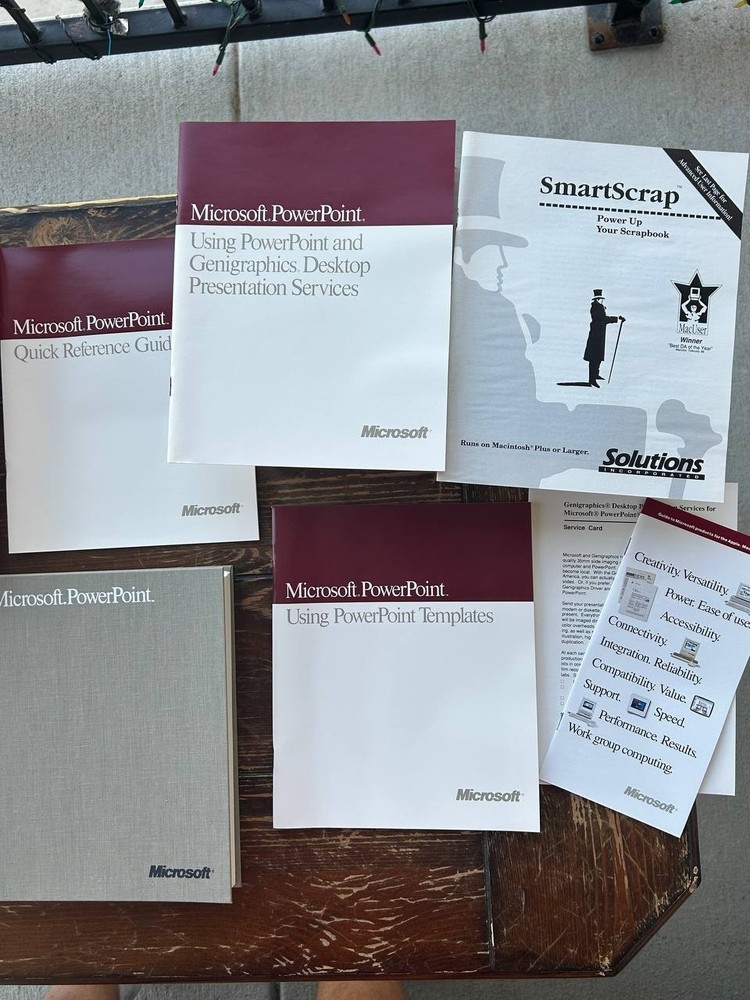 Apple Macintosh Microsoft PowerPoint 1987-1989 year. Vintage software