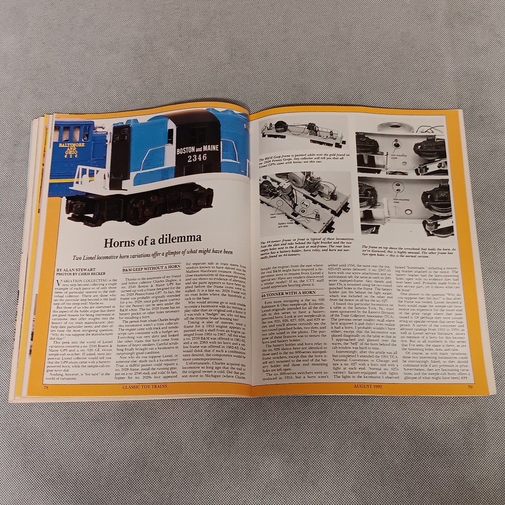 Classic Toy Trains Magazine August 1992