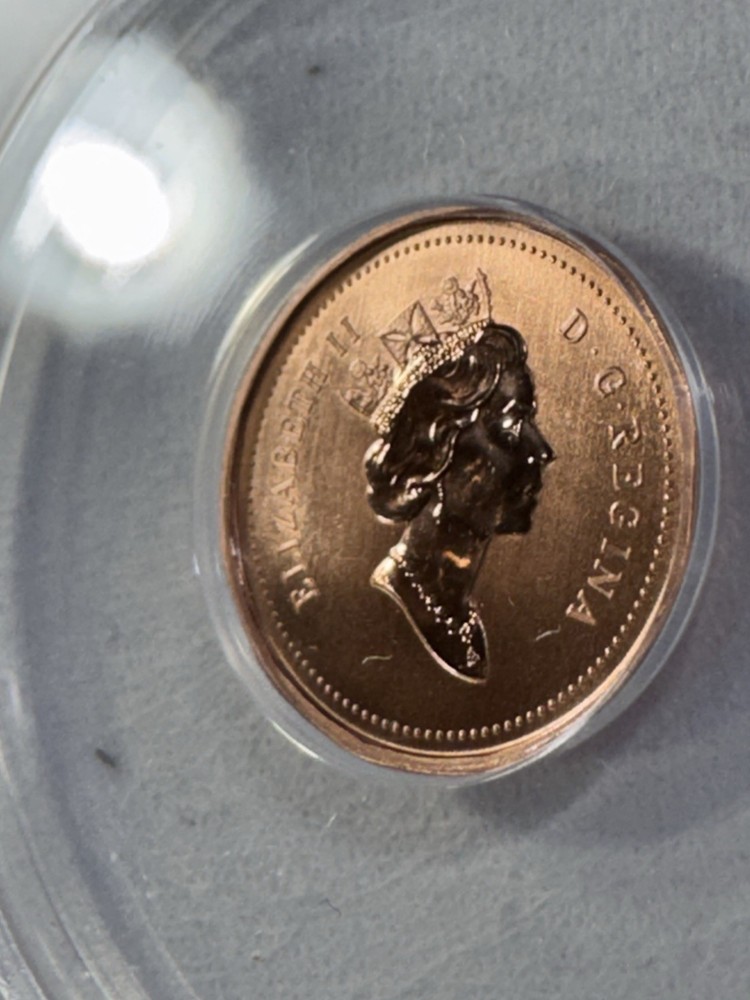1996 Canada 1 Cent Graded MS 69 DCAM by ANACS Specimen
