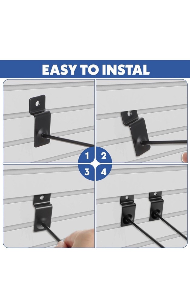 100 Pack Slatwall Hooks Panel Display Hooks Slat Board Peg Accessories New