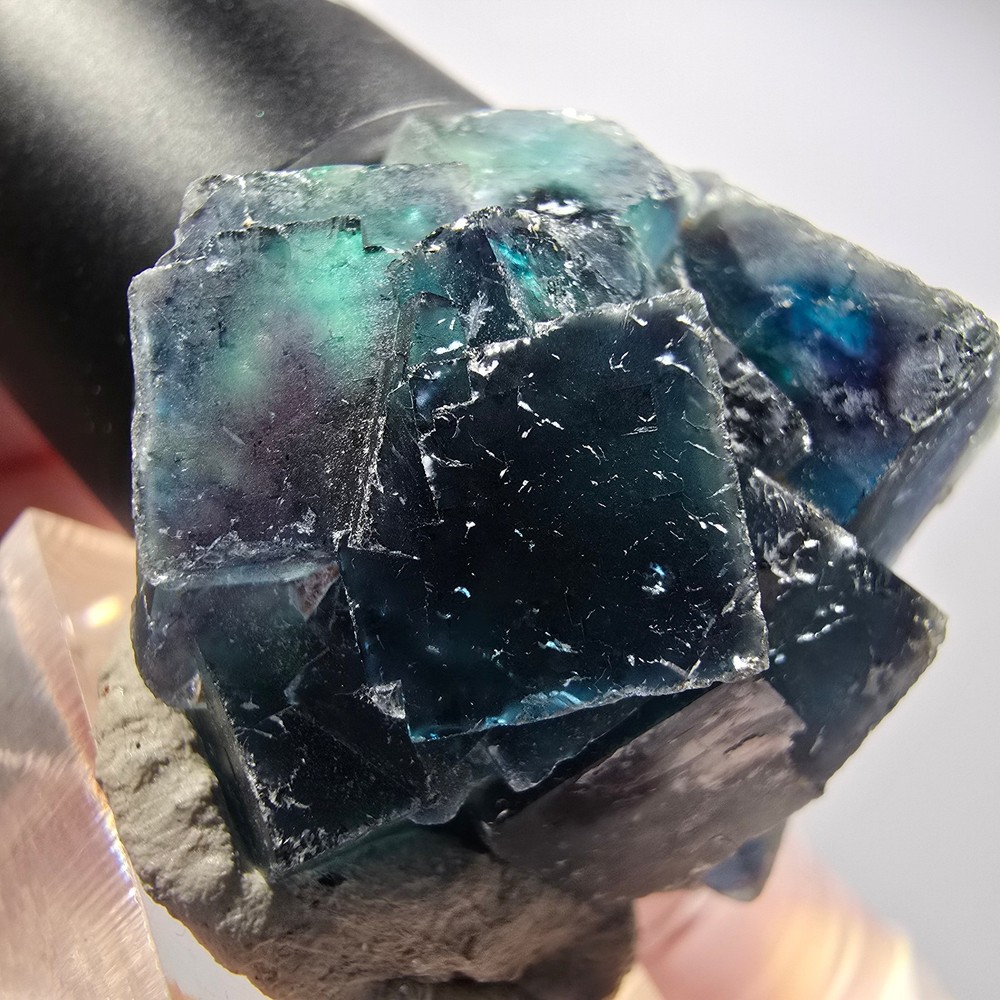 Phantom Fluorite Cube Specimen, Blue Butterfly Pocket, Okorusu, Namibia