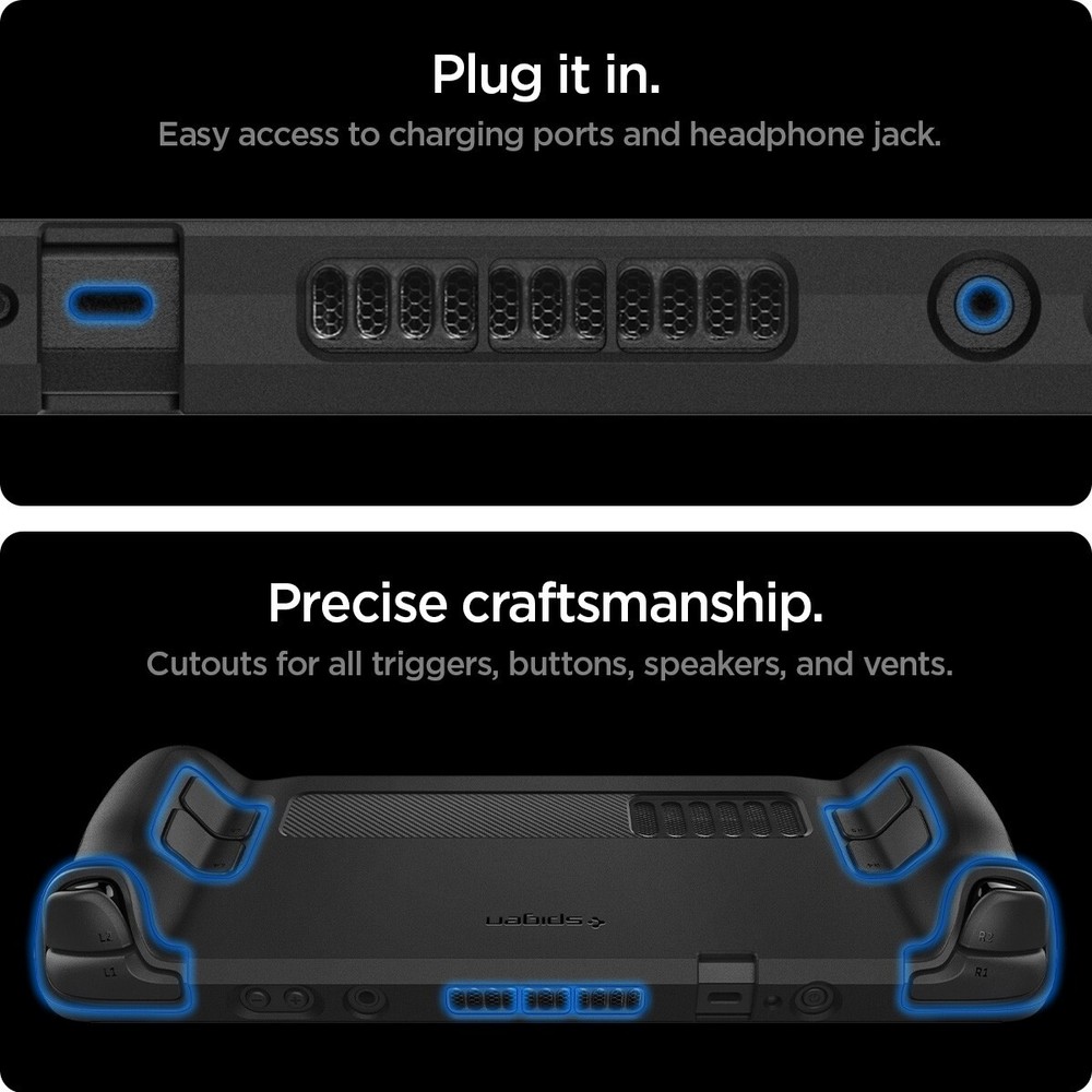 For Steam Deck | Spigen Rugged Armor Shockproof Case with Wriststrap