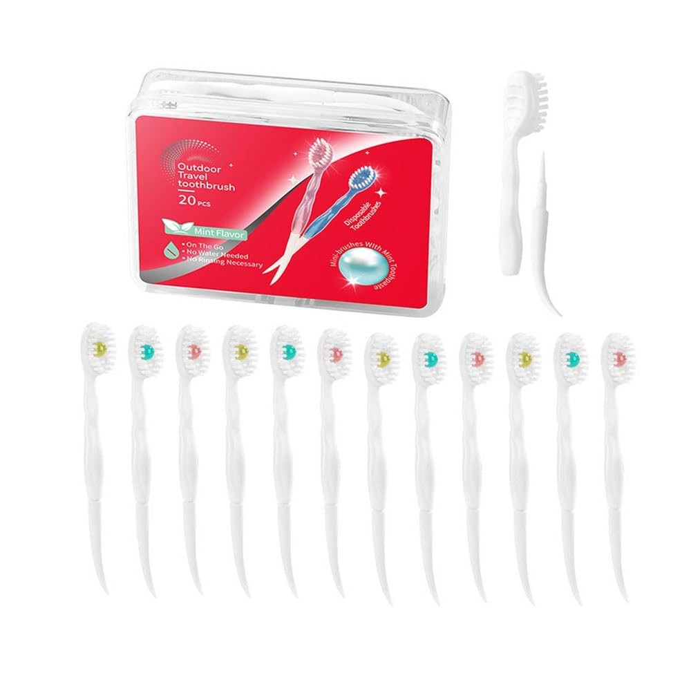 Mini Toothbrush Travel Toothbrushes with Toothpaste Toothpick Tongue Scraper ...